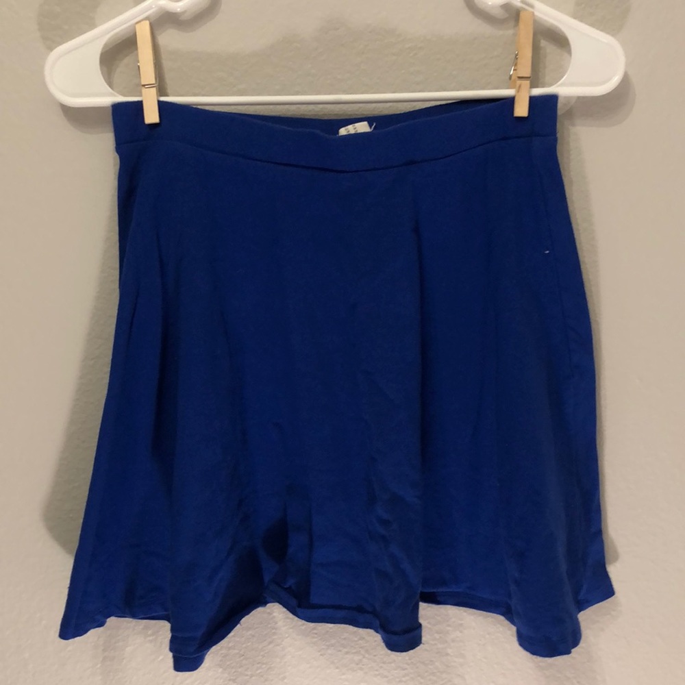 Blue A Line Mini Skirt